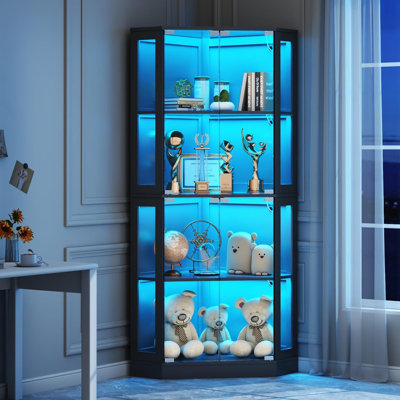 Corner Display Cabinet With Multi-Color LED Lights by Wrought Studio