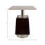 Table d'appoint géométrique en bois et marbre pour un salon confortable - Table d'appoint de conception mixte avec profil étroit pour le style de bureau - 21 po, brun et ivoire