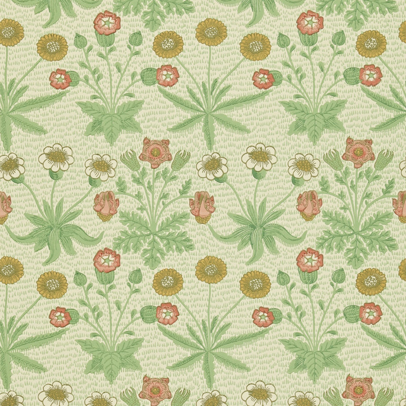 Daisy 10.05m x 52cm Matte Wallpaper Roll, Green