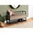 Modern Hallway Storage Bench, 42 Inches, Dark Taupe, Metal Construction 42" X 16", Taupe Finish, Black Frame, Included