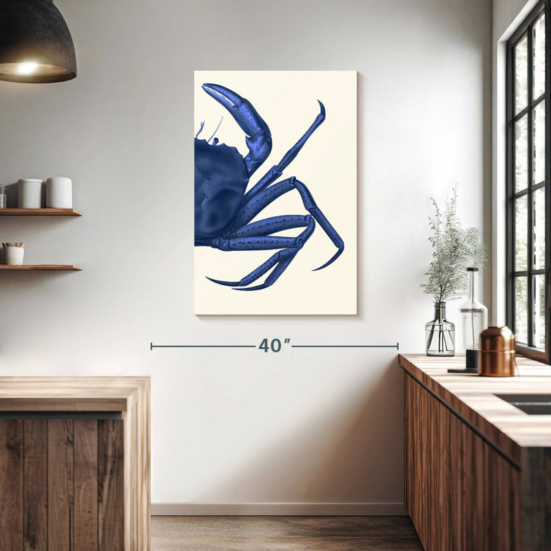 Crabe Brampt contrastant en bleu marine B, H 39 po x l 26 po