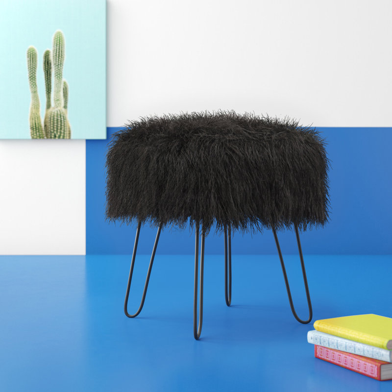 Caitilyn Manufactured Wood, Metal Accent Stool, Black