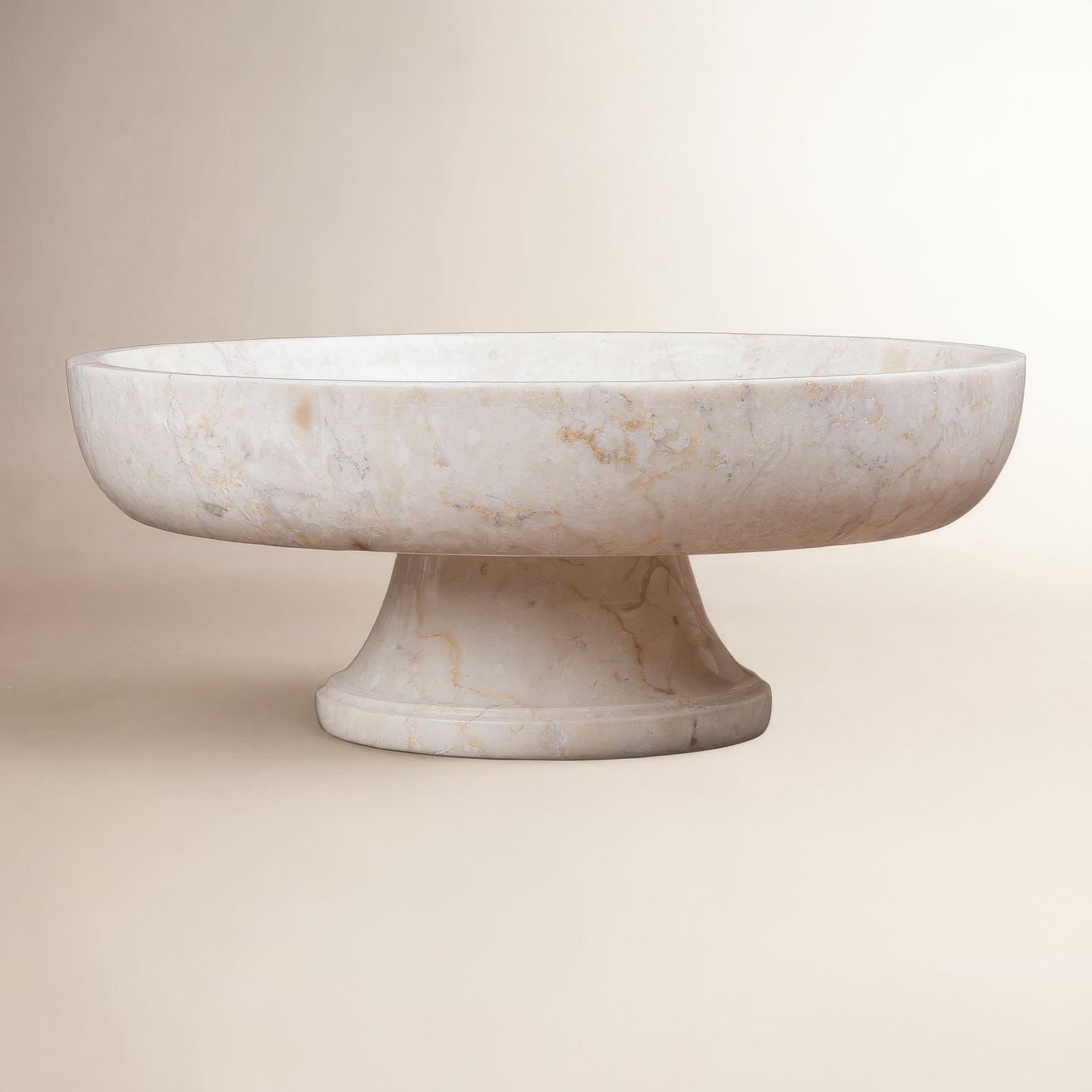 Beason Marble Fruit Bowl, Beige