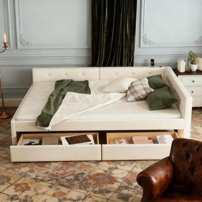 Bed with USB and 2 Drawers