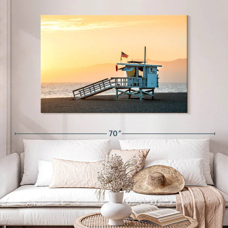 Coucher de soleil spectaculaire sur la plage de Venise Gillard, H 34 po x l 51 po