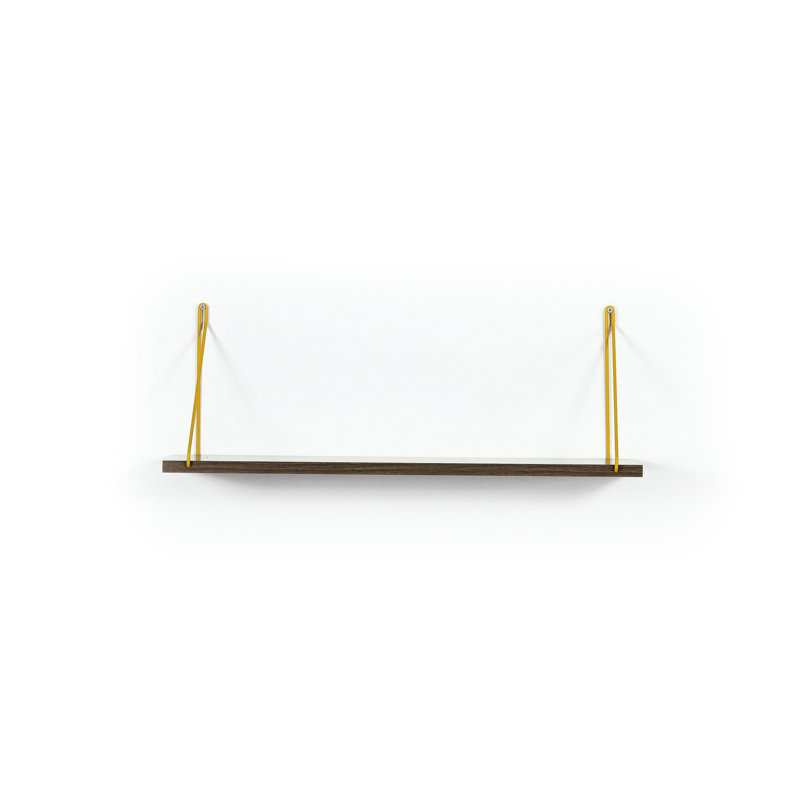 Tablette murale en bois rustique avec support en métal, 28 po de largeur, 10 po de hauteur, 7 po de profondeur, idéale pour les photos encadrées simples en noyer - largeur, hauteur, profondeur, support