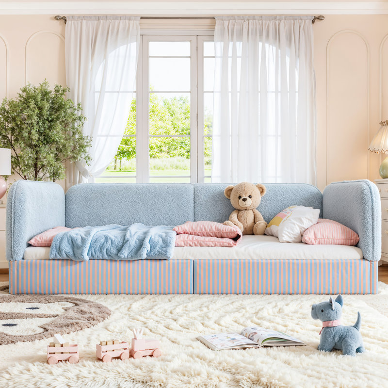 Lit double rembourré pour lit double Montessori, Double, Blue