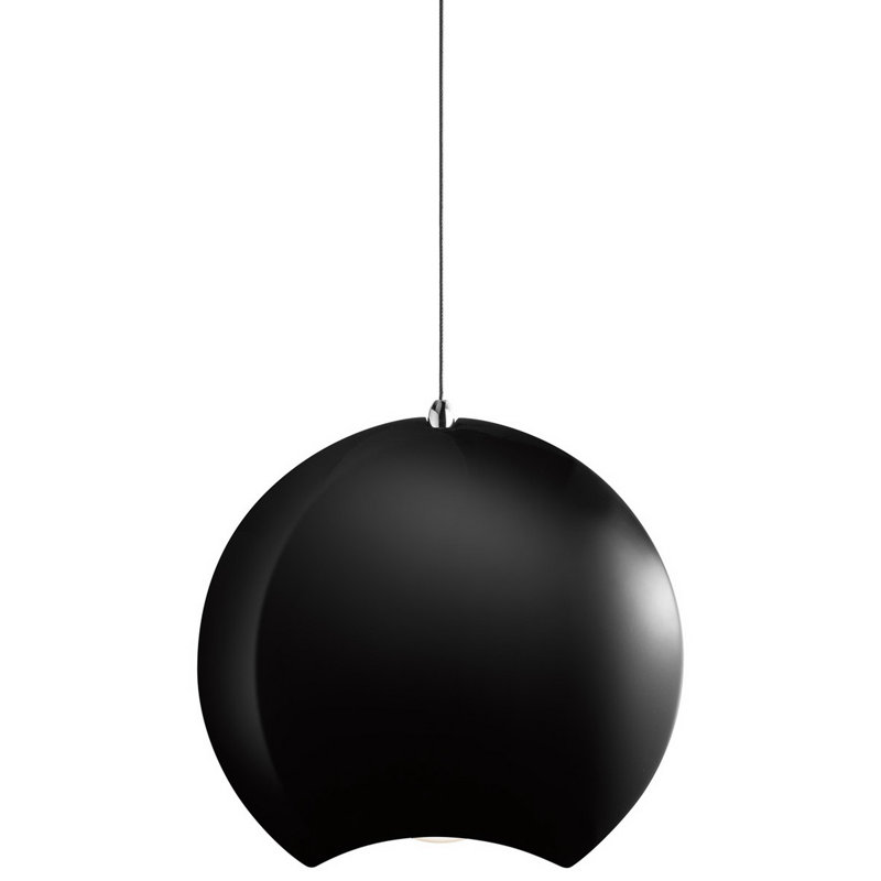 Luminaire suspendu à 1 lumière à DEL Ouell Ouangle, Chrome / Noir