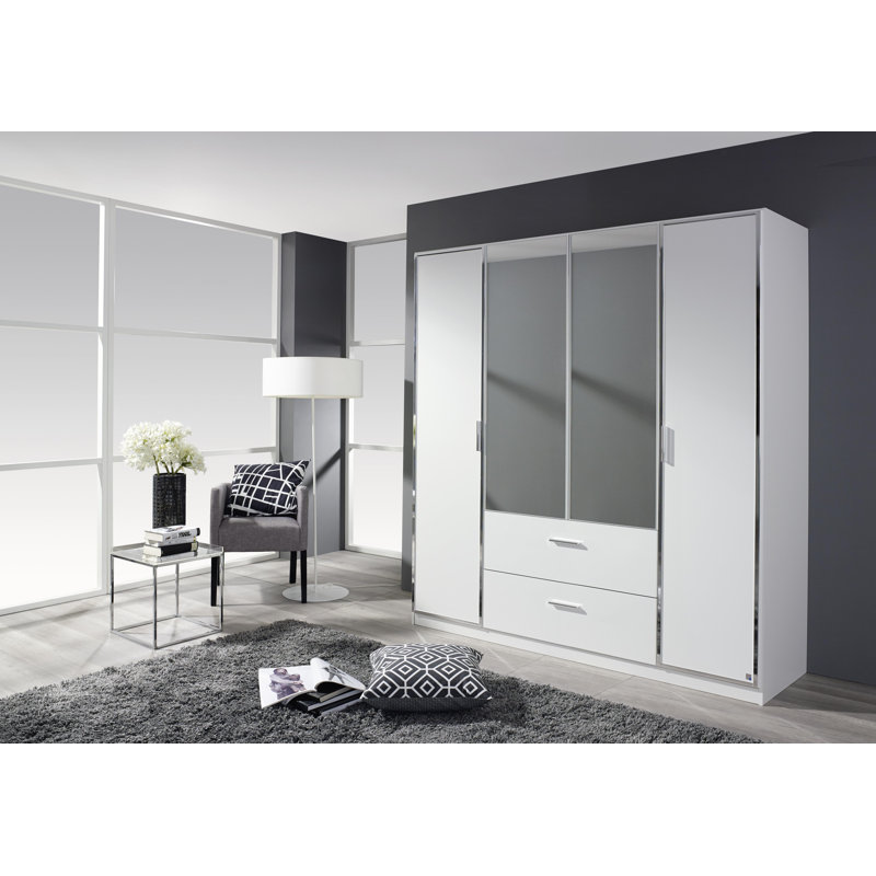 Marl 4 Door Wardrobe, White