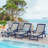 Plastic And Textilene Adjustable Patio Outdoor Chaise Lounge Chairs With Wheel Adjustable Textilene Recliner-570289846