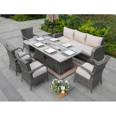 Alseepa 9 - Person Patio Conversation Set with Cushions