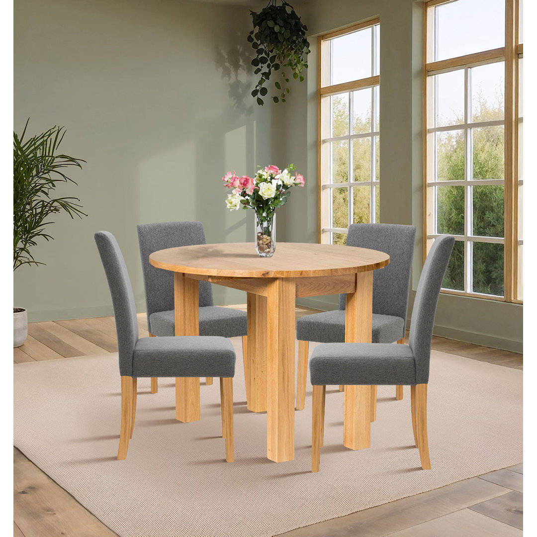 Hatcher 4 - Person Drop Leaf Solid Oak Dining Set