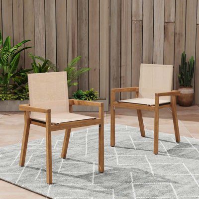 Outdoor Wood Patio Armchair,Dining Chair