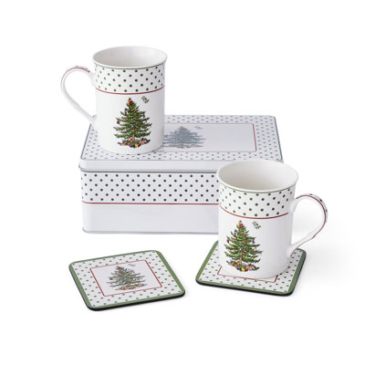 Christmas Tree POLKA DOT MUG AND TIN SET