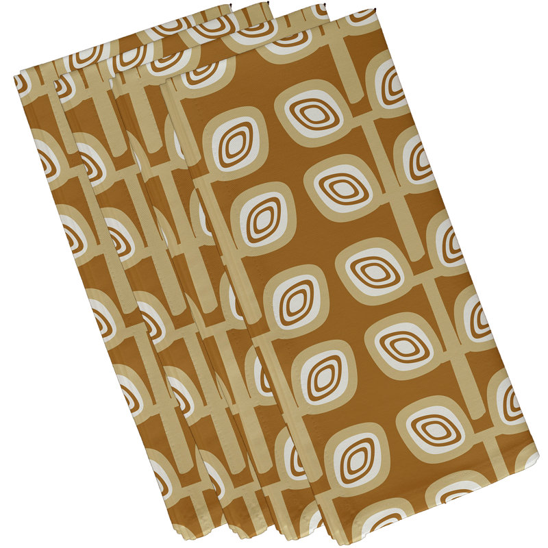 Ensemble de serviettes 4 pièces Leaf Tree, L 18 po x L 18 po, Doré
