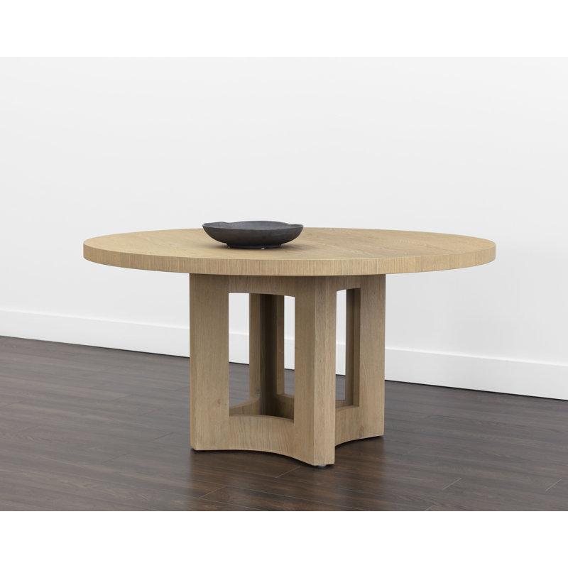 Elma Round Oak Pedestal Dining Table