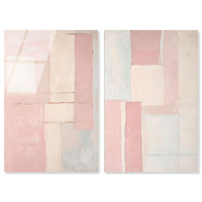 Pink Palette Duo Acrylic Print Livingroom Wall Art Set by Art Remedy, Ready to Hang, 10 x 15