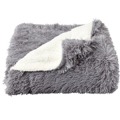 Couverture en fausse fourrure étain Plymouth Home 60 x 70 po