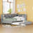 Wooden Full Size Daybed With Twin Size Trundle, Daybed With Storage Shelf And USB Charging Ports-1877173128-1877173129