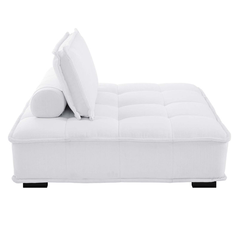 Fauteuil sans accoudoirs en tissu Modway, Polyester blanc
