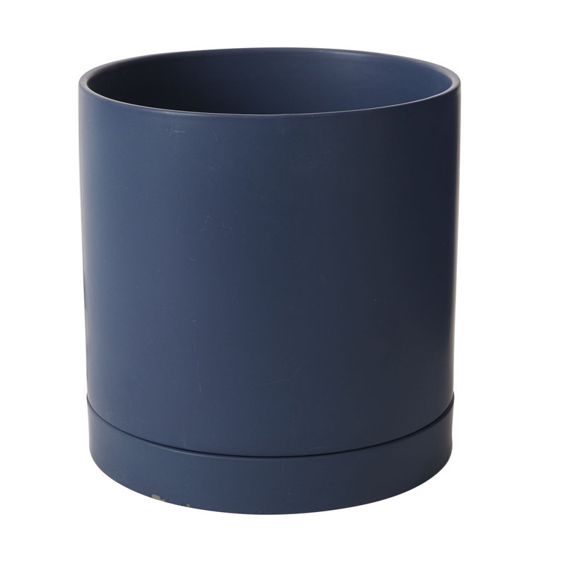 Pot de fleurs en céramique Carlotta, Bleu foncé, H 12 po x l 12 po x P 12 po