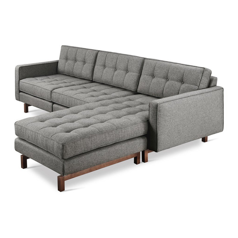 Jane 2 Bi-Sectional, Parliament Stone Performance Twill, Walnut