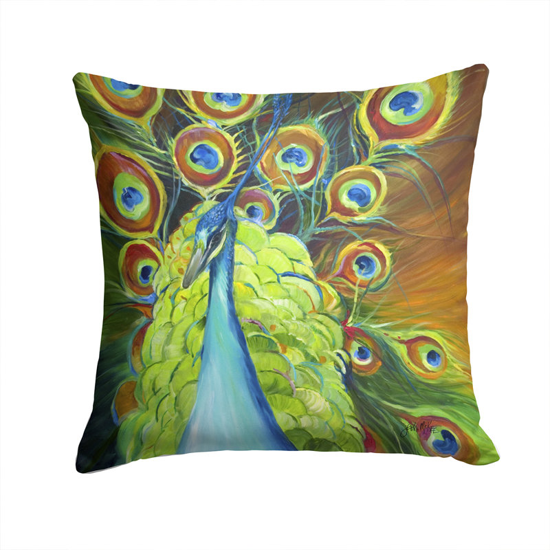 Coussin décoratif intérieur/extérieur peacock, H 14 po x l 14 po x P 4 po