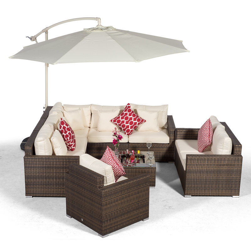 Yancey 5 Seater Rattan Corner Sofa Set