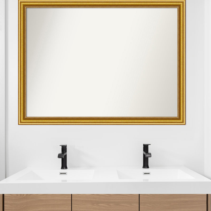 Townhouse Gold Non-Beveled Bathroom Wall Mirror, 32,75 po x 43,75 po