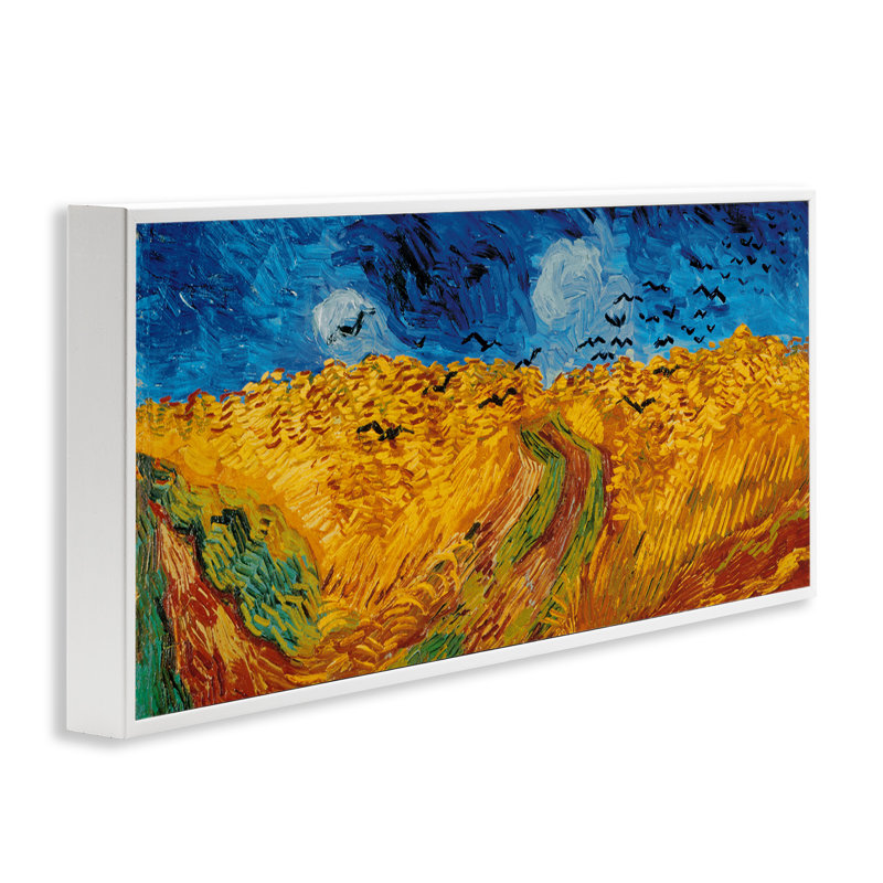 «Wheat Field with Crows», estampe numérique classique par Vincent Van Gogh, Giclée encadrée blanc bord de mer