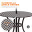 Ensemble de salle à manger d'extérieur 5 pièces pour terrasse, table de salle à manger ronde en fonte d'aluminium de 33 pouces avec trou de parasol 1,97 po et 4 chaises en fonte d'aluminium, brun avec mouchetures dorées