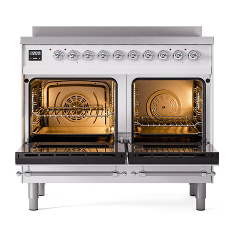 ILVE Nostalgie II Series 40 inch Induction Range with 6 Induction Elements (Glass Door), RAL/Brass