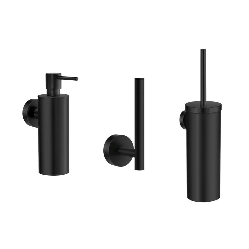 Ensemble de quincaillerie de salle de bain 3 pièces suédoise, Noir