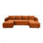 132 Inch Oversized Cloud Boneless Sofa With Chaise, Modern Corduroy U Shaped Modular Sectional, Deep Seating And Built-In Cupholders, No Assembly Required-867379301