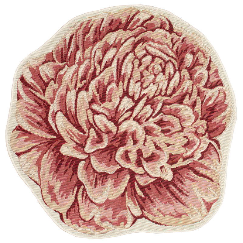 Joll Abstract Polyester Non-Skid Kitchen Mat, Round 3'3", Green