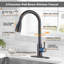 304 Stainless Steel Kitchen Sink Faucet with Pull Down Sprayer, High-Arc Single Handle Kitchen Faucet with Deck Plate-73013860