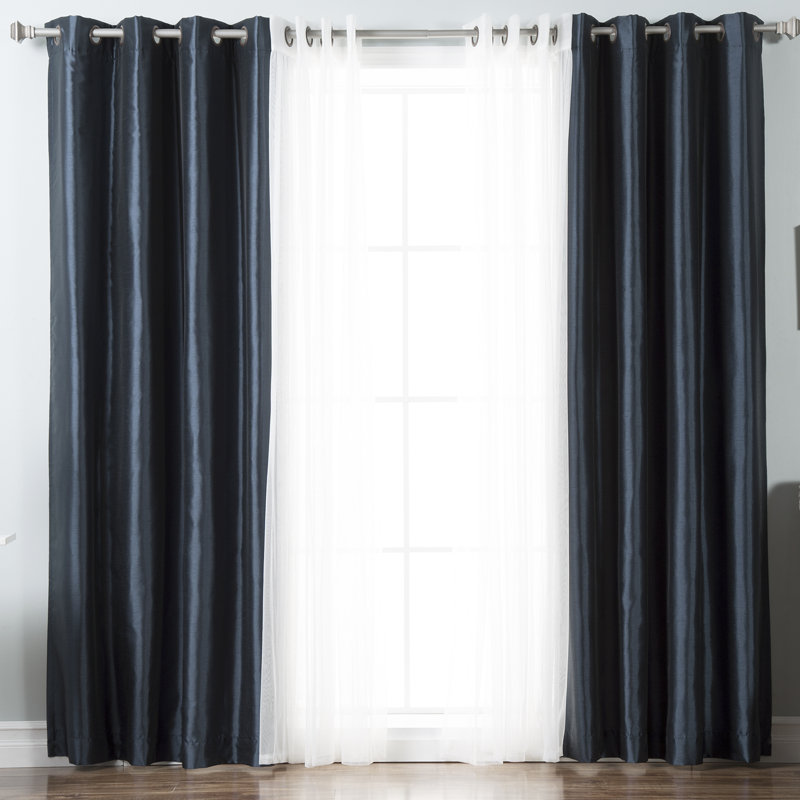 Paire de rideaux isolants avec œillets Styrkar, Bleu marine
