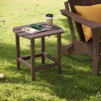 Table d'appoint Bonifacia Adirondack, tables de bout en plastique PEHD pour patio