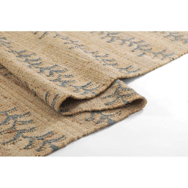 Erin Gates by Momeni Orchard Vine Stripe Jute and Wool Hand Woven Blue Area Rug, Runner 2'3" x 8'