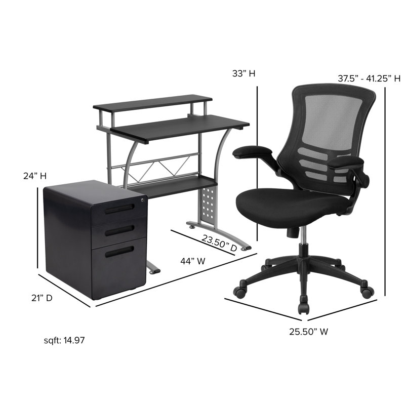 Berezinsky 3 Piece Computer Desk Office Set