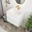 Meuble-lavabo blanc brillant 24 po avec lavabo en céramique, armoire avec 2 grands tiroirs, système de fermeture en douceur-1758185163