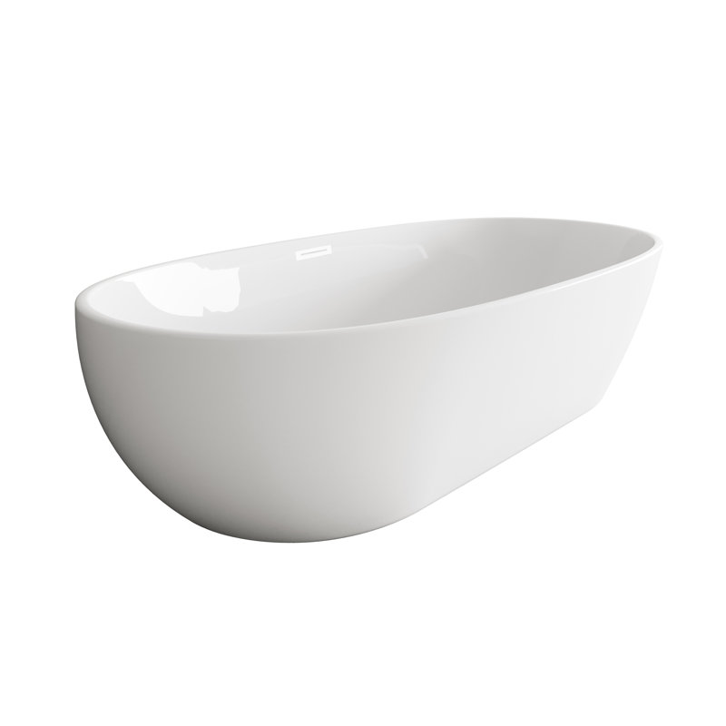 Fredericksburg 70'' x 33.5'' Soaking Acrylic Bathtub, Polished White