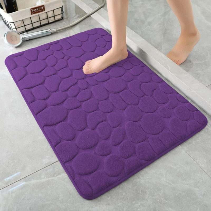 Karun Non-Slip Bath Rug, Eggplant