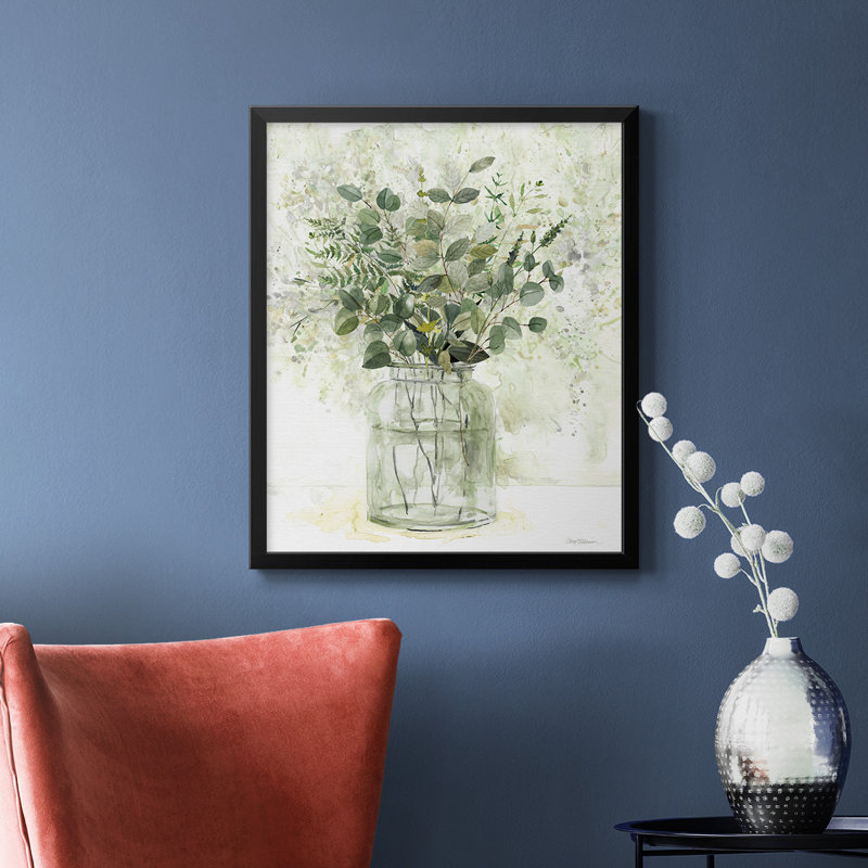 Toile encadrée de qualité supérieure Delicate Greenery II - prête à être accrochée, Noir, H 24 po x l 20 po
