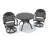 Outdoor Cast Aluminum Patio Set – Swivel Dining Chairs with Cushions & Round Table-589953515