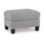 Repose-pieds décoratif Lebo, coussin rectangulaire en polyester gris 31 pouces