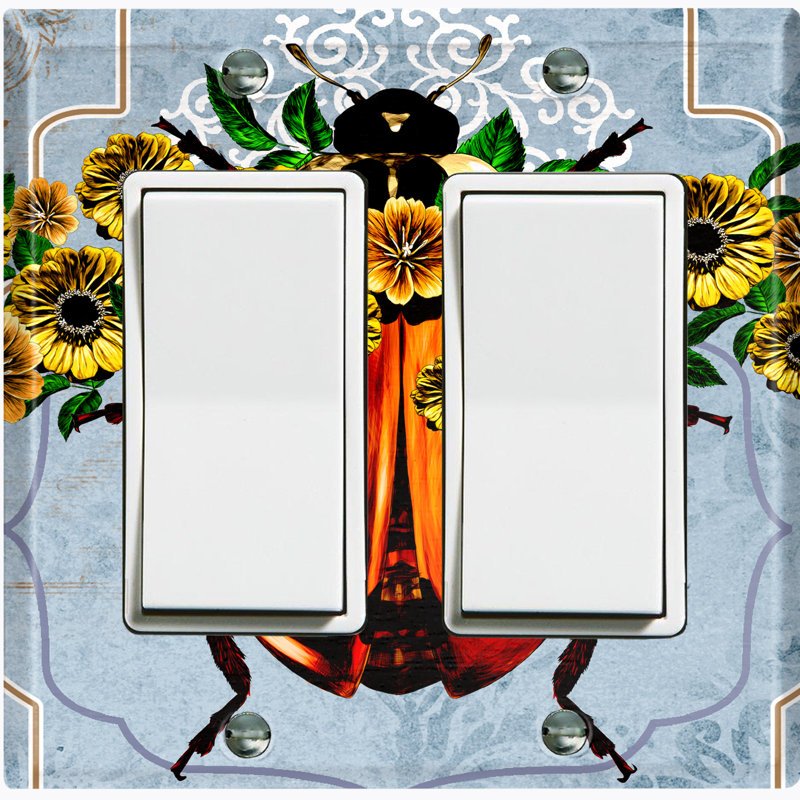 Patterned 2 - Gang Toggle Light Switch Standard Wall Plate
