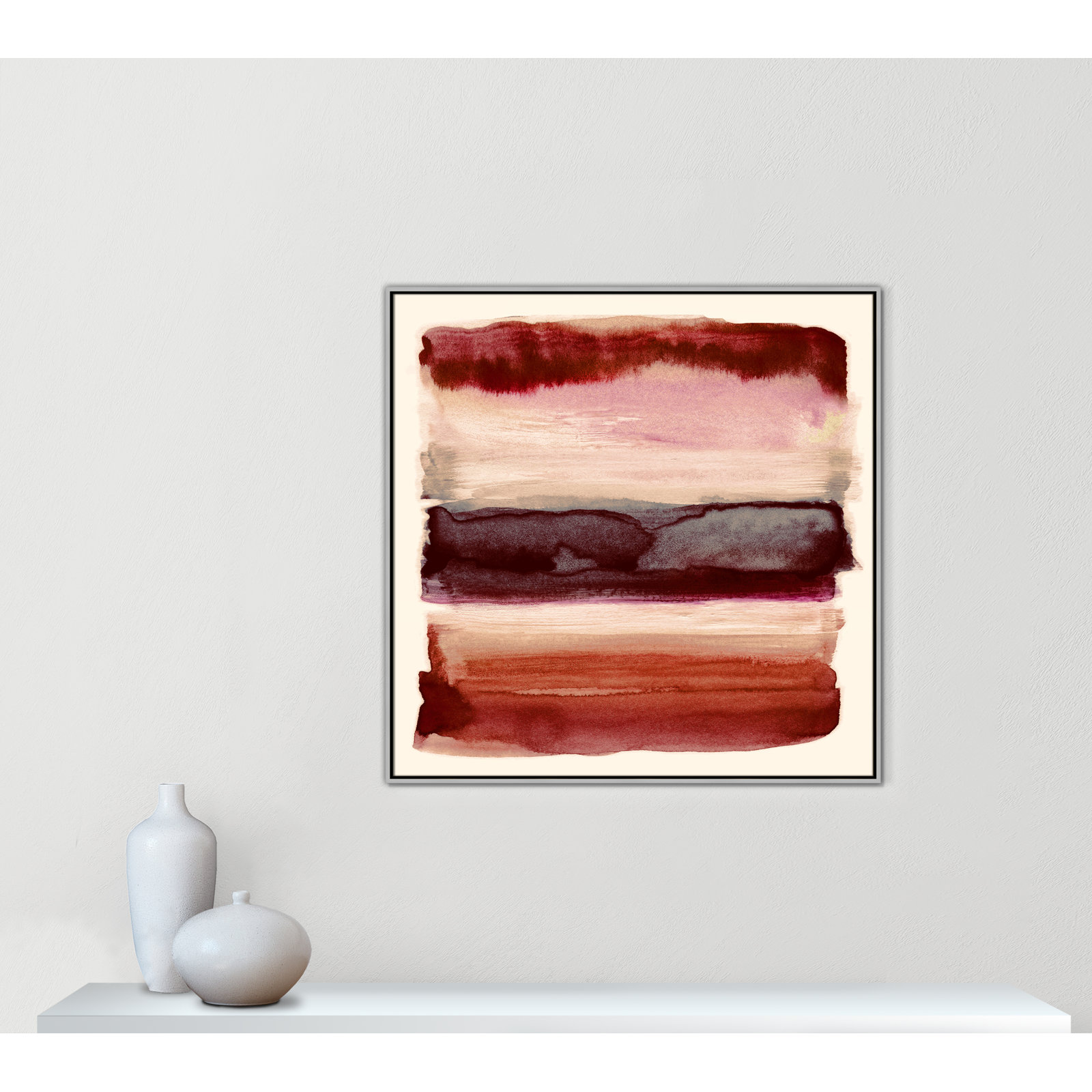 Burgundy Sky II Print by Nan, 41.5" H x 41.5" W, Silver