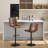 Swivel Upholstered Adjustable Height Counter Bar Stool with Backs for Kitchen Island-1601196332-1601196328