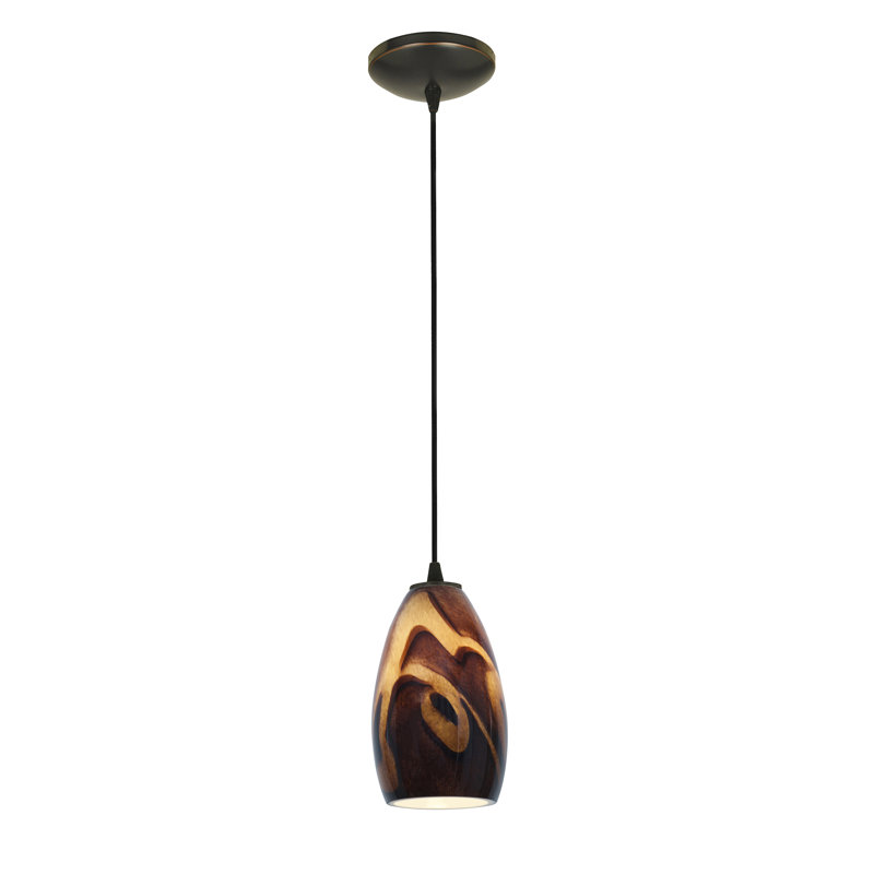 Baur 1 - Light Single Pendant, Oil Rubbed Bronze, Inca, 9" H x 5" W x5" D